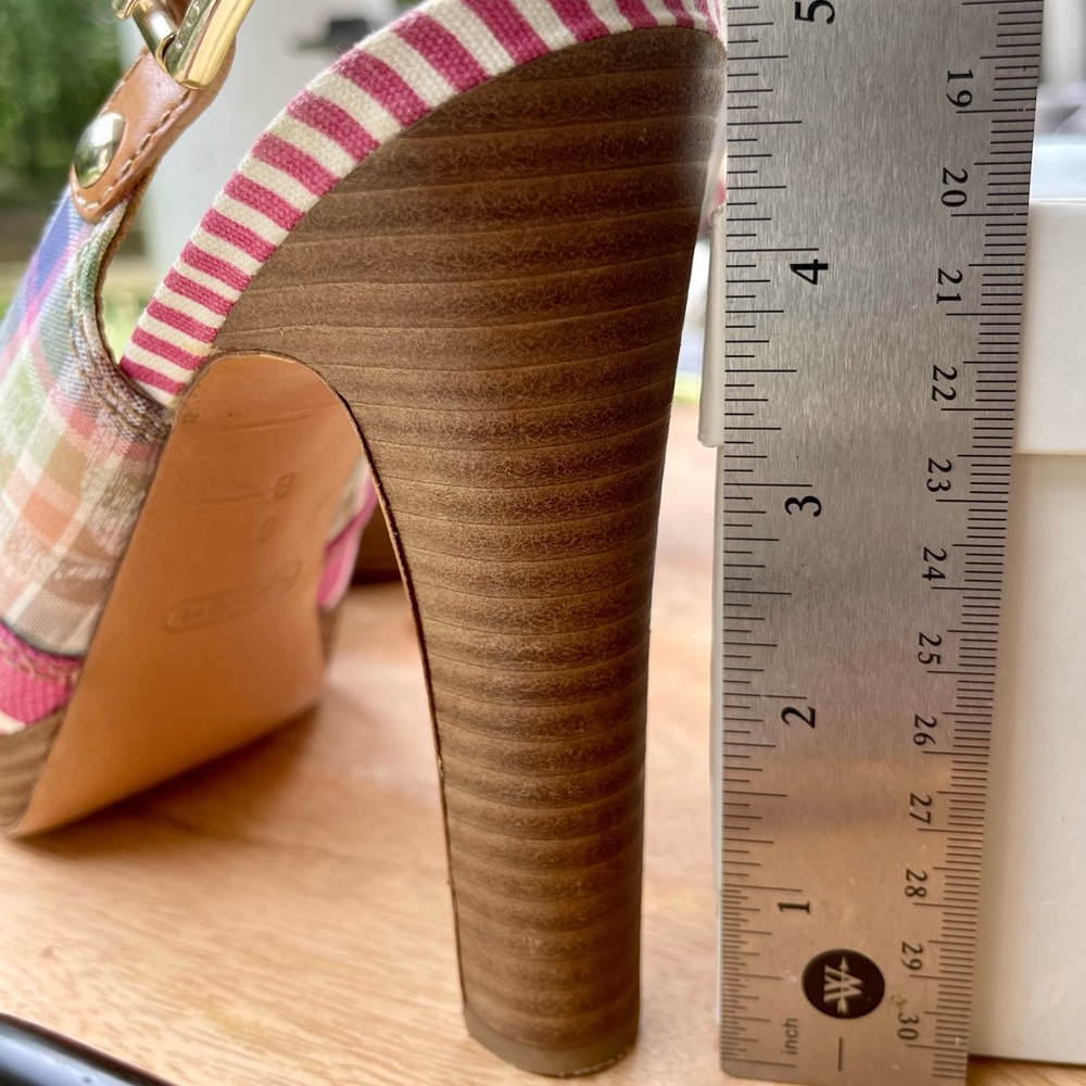 *GUC*COACH Berli Poppy Patchwork/Pink Multi Platform Slingbacks - sz 9 M, #A3279 - Picture 6 of 13